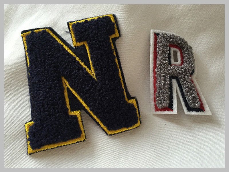 Personalized Embroidered Number Patches , Iron On Embroidered Letter ...