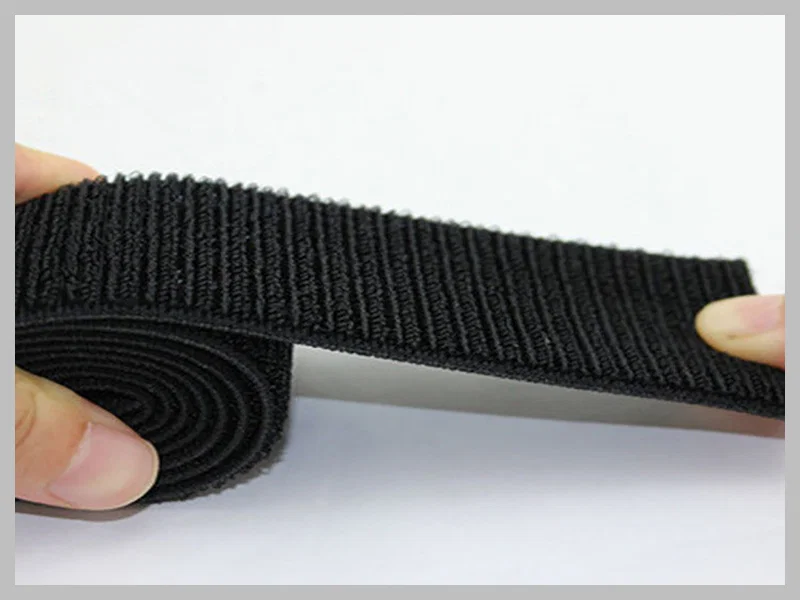 Reusable sticky back black Elastic velcro Strap/Bandage With Closure
