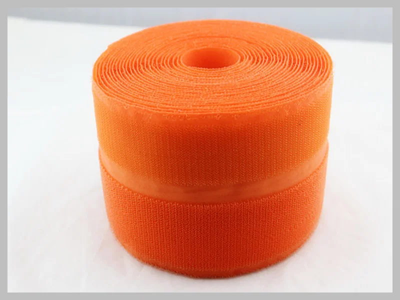 Orange 50 mm printed touch tape hook and loop fastener what is velcro called Two In One Same Side