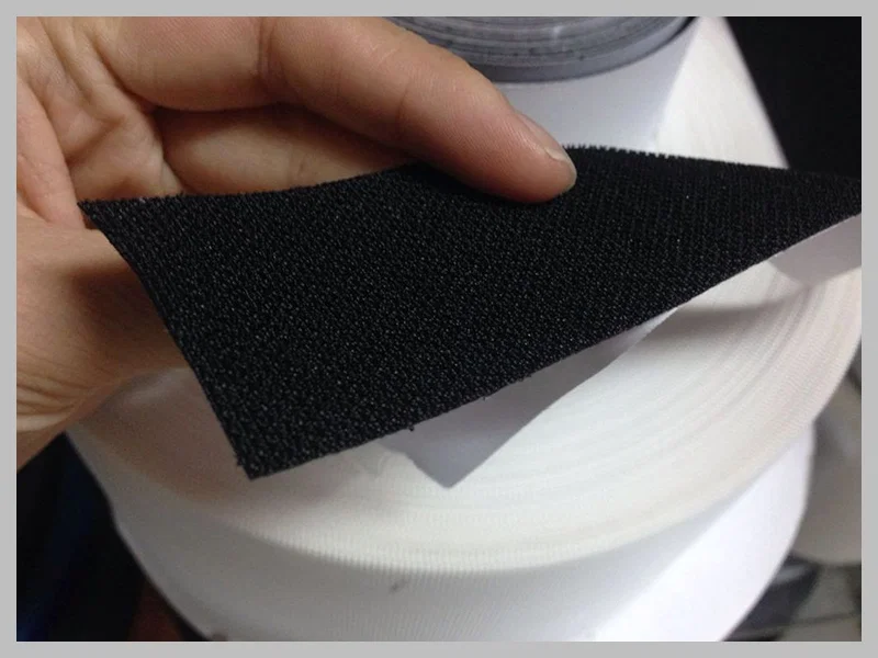 Strong Powerful Heavy Duty Hook And Loop Adhesive Tape the velcro With Glue , Black / White