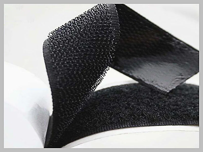 Heavy duty double sided Sticky Hook And Loop fastener tape velcro ideas 25mm in Black colour