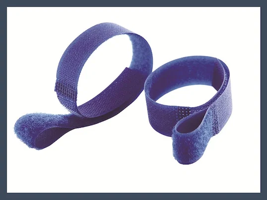 High quality q type hook and loop cable tie,blue