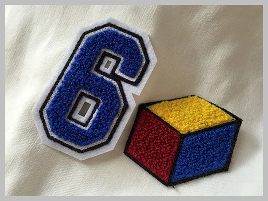 Personalized Embroidered Number Patches , Iron On Embroidered Letter P